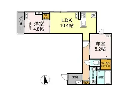 セレスティア東向島(2LDK/2階)の間取り写真