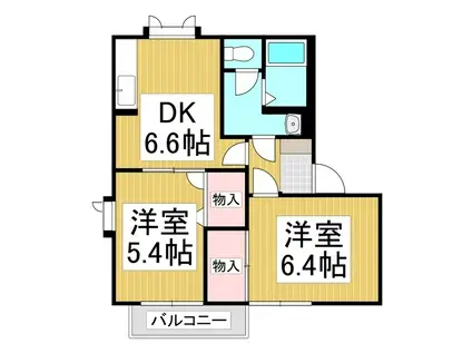 ディアスヤマーニ(2DK/1階)の間取り写真