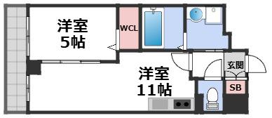 VITA荒本(1LDK/6階)の間取り写真