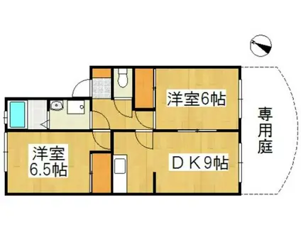 レーベンA棟(2DK/1階)の間取り写真