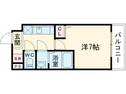 AILE岡場III(1K/2階)の間取り写真