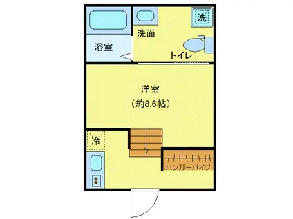 東京メトロ千代田線 代々木上原駅 徒歩7分 3階建 築7年(ワンルーム/1階)の間取り写真