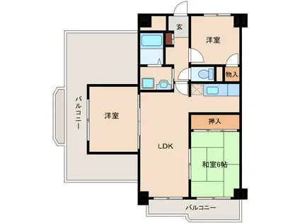 グレイス谷川(3LDK/6階)の間取り写真