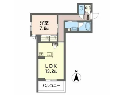 GRAND GRACE八乙女(1LDK/1階)の間取り写真