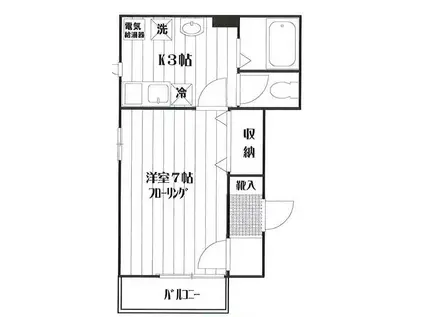 ハイム・ムサシノ(1K/1階)の間取り写真