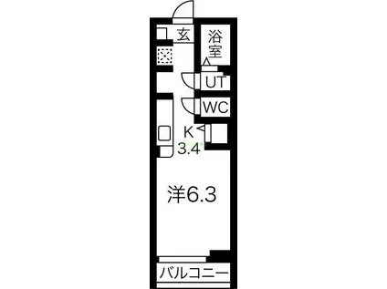 RS RESIDENCE(ワンルーム/1階)の間取り写真