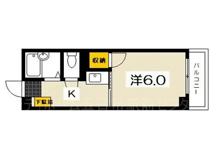 ビレッジ中央(1K/5階)の間取り写真