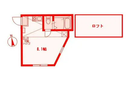 ユナイト汐入ページ・ワン(ワンルーム/2階)の間取り写真