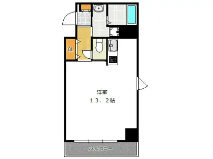 大阪謄写館ビル(ワンルーム/6階)の間取り写真