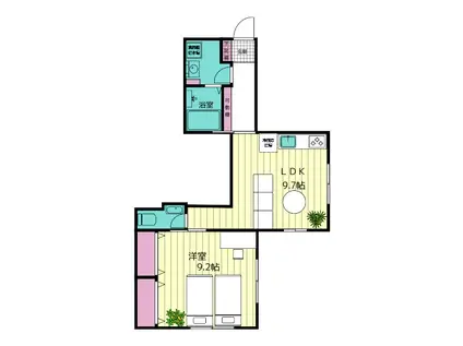 リュミエール六角橋(1LDK/1階)の間取り写真