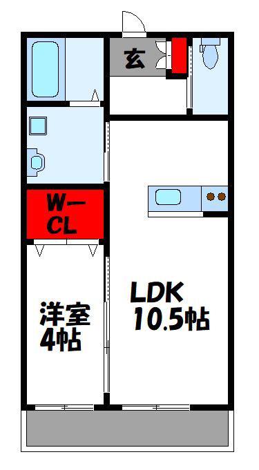 ホクリハウスV(1LDK/2階)の間取り写真