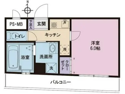 棒やビル(1K/2階)の間取り写真