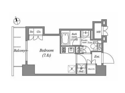 CORVAL大森(ワンルーム/5階)の間取り写真