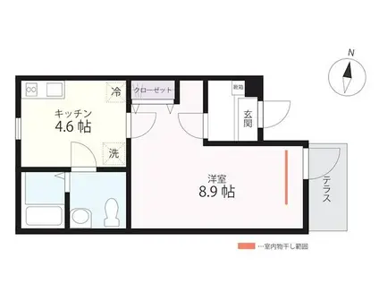 QUIET CRAB HOUSE 横濱希望が丘(1K/3階)の間取り写真