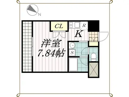 ファースト貴城(1K/4階)の間取り写真