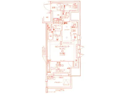 デュオステージ藤沢(1LDK/11階)の間取り写真