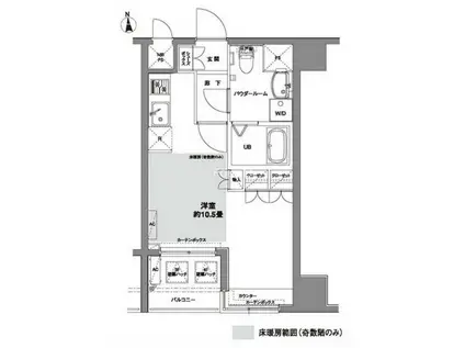 コンフォリア芝公園(ワンルーム/4階)の間取り写真