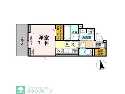 STELLA新松戸(1K/1階)の間取り写真