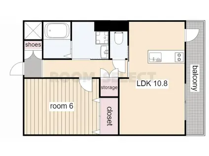 ディアコートKVII(1LDK/3階)の間取り写真