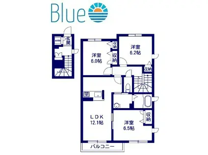 リベルテ湘南B(2LDK/2階)の間取り写真