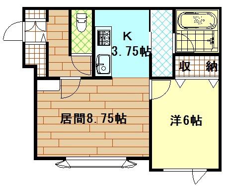 グレース近文B(1LDK/2階)の間取り写真