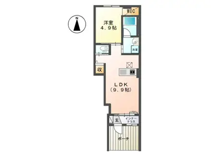 エスポア森本I(1LDK/1階)の間取り写真