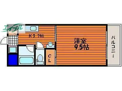 TOUEN BLDG トウエンビル(1K/9階)の間取り写真