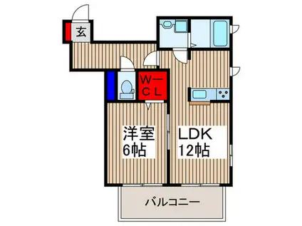 アリーヴィオ(1LDK/1階)の間取り写真