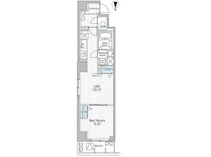 スカイ ラ トゥール蔵前(1LDK/3階)の間取り写真
