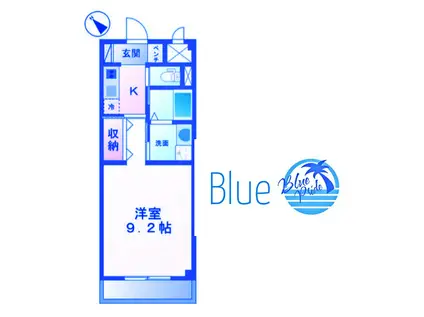 レガシープレイス片瀬(1K/2階)の間取り写真