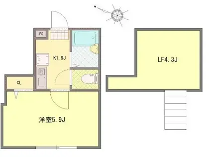 WELLBEING青砥I(1K/3階)の間取り写真