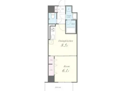 N RESIDENCE SUMIYOSHI(1DK/3階)の間取り写真