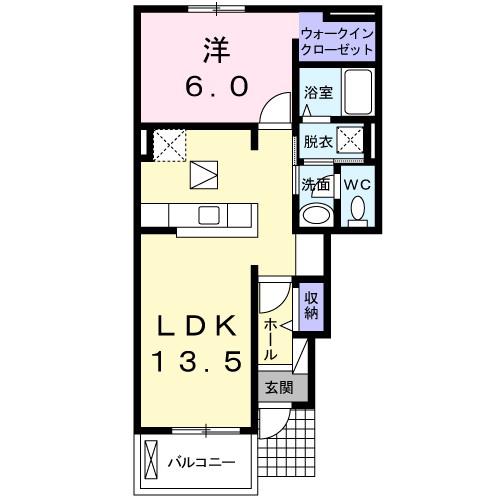 ジュピター(1LDK/1階)の間取り写真
