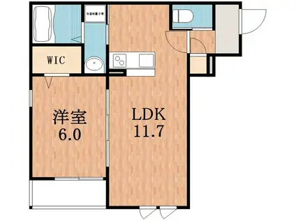 ヘーベルメゾンAOLANI(1LDK/2階)の間取り写真