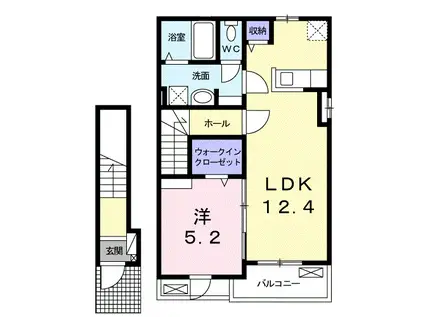 ジェントリー(1LDK/2階)の間取り写真