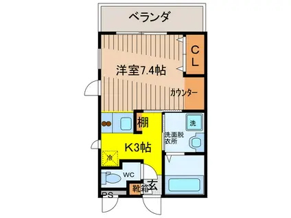 PALACE CASTLEII(1K/2階)の間取り写真