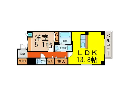 ラピス・ラズリ(1LDK/3階)の間取り写真