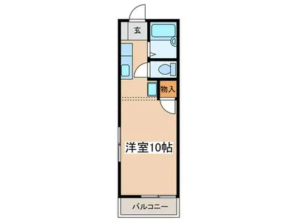 パストラルT A棟(ワンルーム/2階)の間取り写真