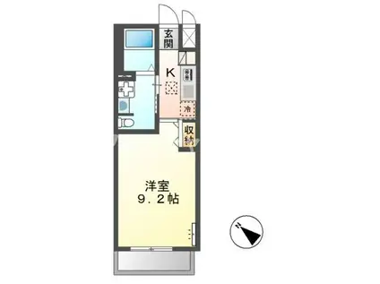 リヴェール(1K/1階)の間取り写真