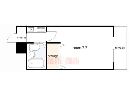 グランボヌール(1K/1階)の間取り写真