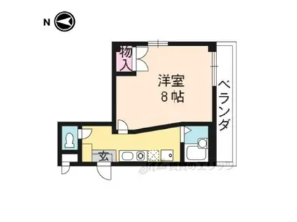 ヴィルヌーブ花屋町(1K/3階)の間取り写真