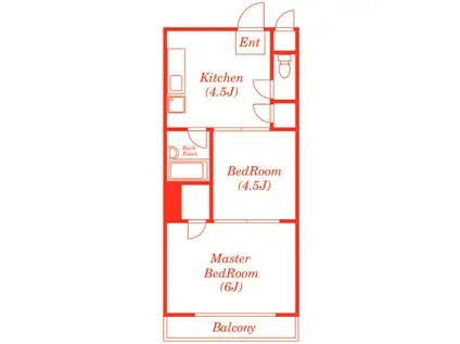 ヒルトップクラルテ(2DK/2階)の間取り写真