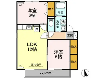 野いちご(2LDK/2階)の間取り写真