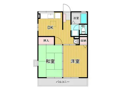 CHイーハトーヴ(2DK/2階)の間取り写真