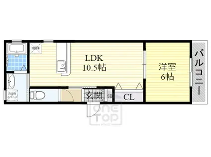 クレインコート鶴野(1LDK/1階)の間取り写真