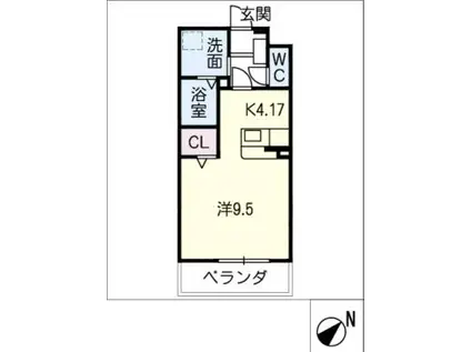 BASE曙(ワンルーム/3階)の間取り写真