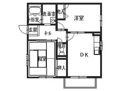 WITH YOU(2DK/2階)の間取り写真