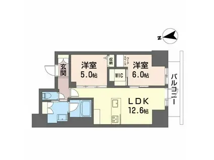 ナナアーク荒町(2LDK/9階)の間取り写真