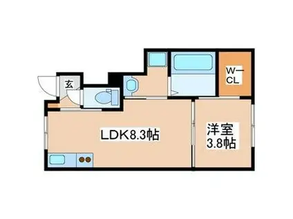 KUKUNA西蒲田 A棟(1LDK/1階)の間取り写真