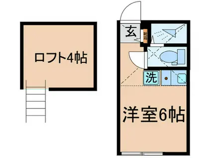ユナイト千年アンデルセン(ワンルーム/2階)の間取り写真